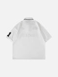 Embroidered White Crest Polo Shirt