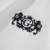 Embroidered White Crest Polo Shirt