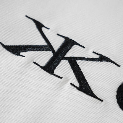 Embroidered White Crest Polo Shirt