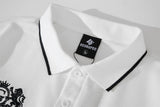 Embroidered White Crest Polo Shirt