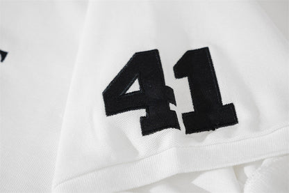 Embroidered White Crest Polo Shirt