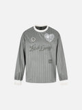 DAXUEN white oversized embroidered crest jersey tee