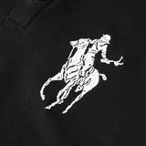 DAXUEN white oversized embroidered equestrian polo shirt