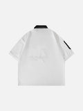 DAXUEN white oversized embroidered equestrian polo shirt