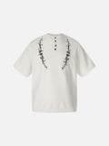 DAXUEN Embroidered short-sleeved knitted top
