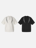 DAXUEN Embroidered short-sleeved knitted top