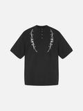 DAXUEN Embroidered short-sleeved knitted top