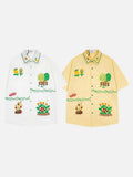 DAXUEN Embroidered button-up shirt with nature motifs
