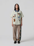 DAXUEN DAXUEN Embroidered Plaid Shirt with Faux Tie — model photo