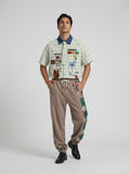 DAXUEN DAXUEN Embroidered Plaid Shirt with Faux Tie — model photo