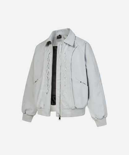 DAXUEN Embroidered relaxed fit bomber jacket