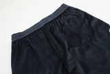 DAXUEN dark blue velvet embroidered script track pants