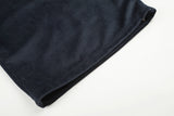 DAXUEN dark blue velvet embroidered script track pants