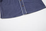 DAXUEN muted brown embroidered text corduroy baseball jacket