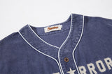 DAXUEN muted brown embroidered text corduroy baseball jacket