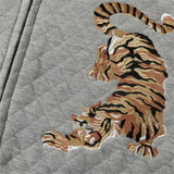 DAXUEN light grey quilted jacket with embroidered tigers
