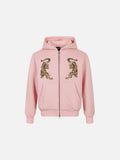 DAXUEN light grey quilted jacket with embroidered tigers