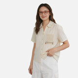 DAXUEN Short sleeve shirt with embroidery and shell charms