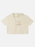 DAXUEN Short sleeve shirt with embroidery and shell charms