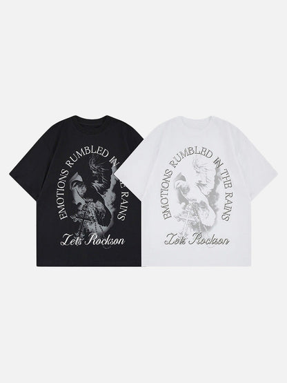 DAXUEN Oversized graphic t-shirt with bird print