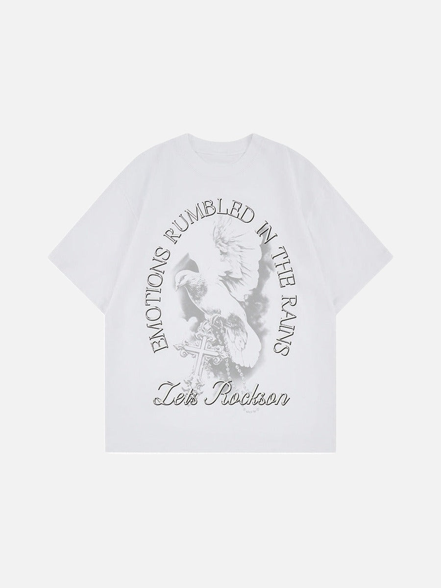 DAXUEN Oversized graphic t-shirt with bird print