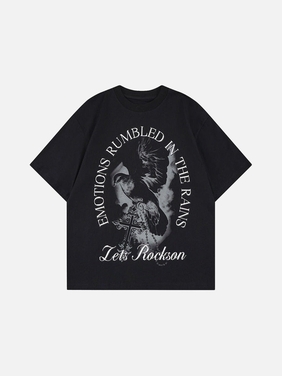 DAXUEN Oversized graphic t-shirt with bird print