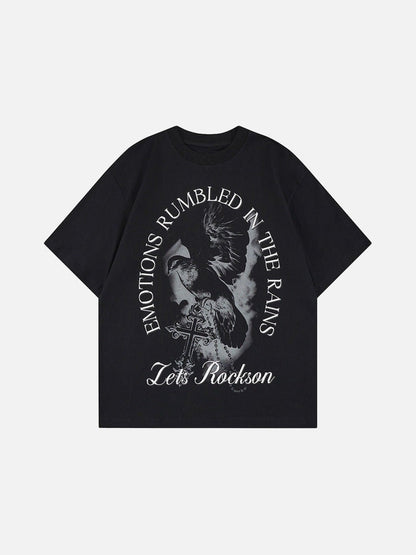 DAXUEN Oversized graphic t-shirt with bird print
