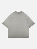 DAXUEN Men's oversized light grey graphic t-shirt