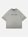 DAXUEN Men's oversized light grey graphic t-shirt