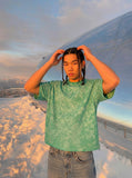 DAXUEN Graphic t-shirt with bubble-like print — model photo