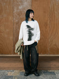 DAXUEN white oversized hands graphic tee — model photo