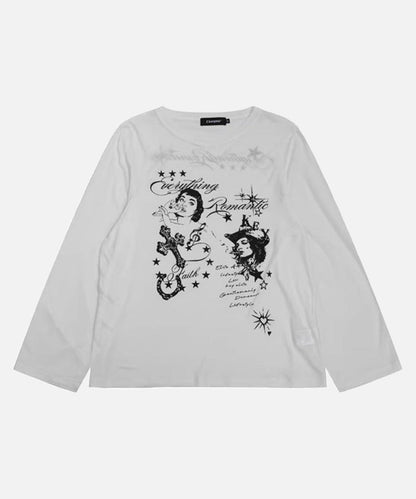 DAXUEN Graphic long sleeve t-shirt with text and designs