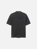 DAXUEN Relaxed-fit mock neck t-shirt with textured panel