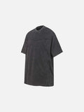 DAXUEN Relaxed-fit mock neck t-shirt with textured panel