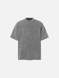 DAXUEN Relaxed-fit mock neck t-shirt with textured panel
