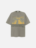 DAXUEN dark grey oversized eyes and crucifix graphic tee