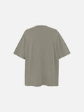 DAXUEN dark grey oversized eyes and crucifix graphic tee