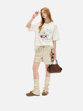 DAXUEN Oversized Playful Puppy Graphic Tee