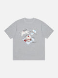 Oversized Playful Puppy Graphic Tee