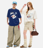 DAXUEN Oversized Playful Puppy Graphic Tee