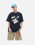 DAXUEN Oversized Playful Puppy Graphic Tee