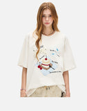 DAXUEN Oversized Playful Puppy Graphic Tee