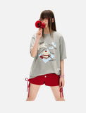 DAXUEN Oversized Playful Puppy Graphic Tee