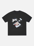 Oversized Playful Puppy Graphic Tee