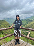 DAXUEN faded black eagle graphic t-shirt — model photo