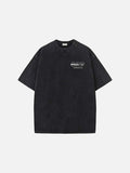 DAXUEN Men's oversized short-sleeved faded black t-shirt