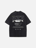 DAXUEN Men's oversized short-sleeved faded black t-shirt