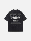 DAXUEN Men's oversized short-sleeved faded black t-shirt