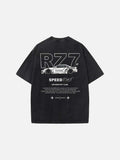 DAXUEN Men's oversized short-sleeved faded black t-shirt
