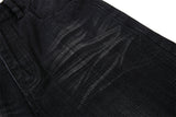 DAXUEN faded black wide-leg denim shorts